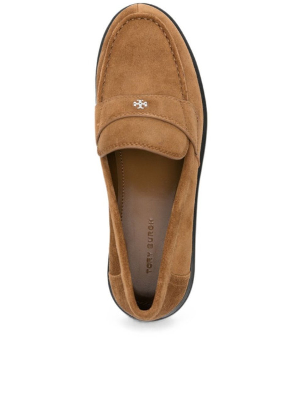 Tory Burch Brown Suede Penny Strap Loafers Bruin