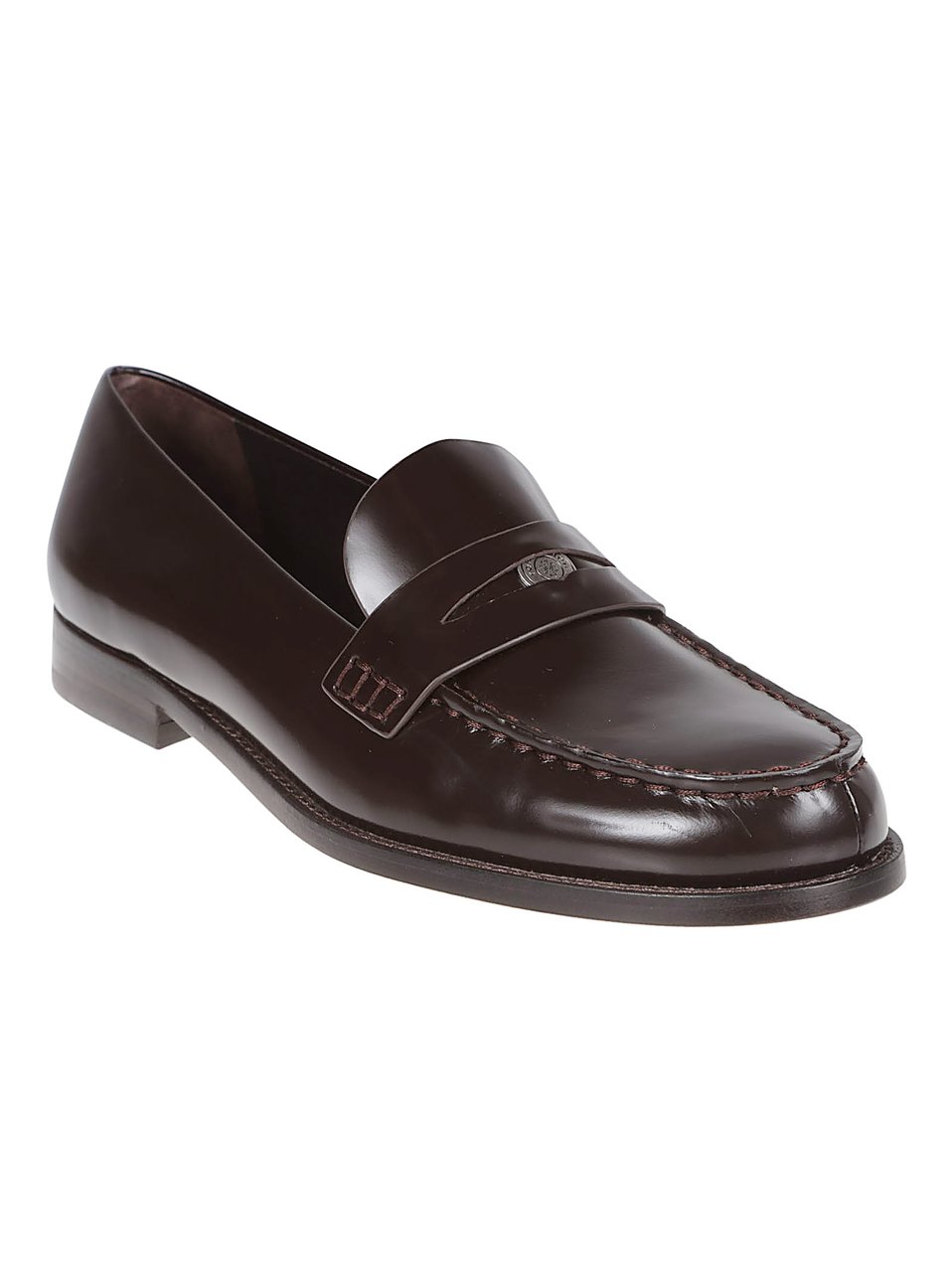 Tory Burch Polished Calfskin Flat Shoes Zwart