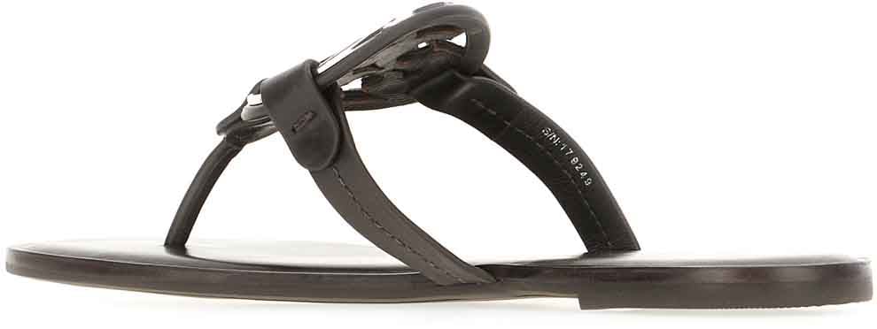 Tory Burch Tory Burch Black leather Miller thong sandals Zwart