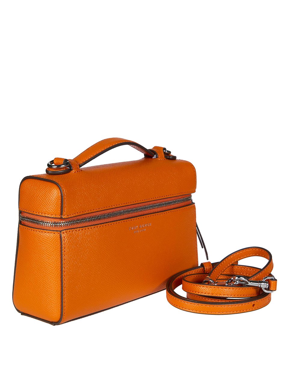 Tory Burch Vivid Orange Structured Top-Handle Bag Oranje