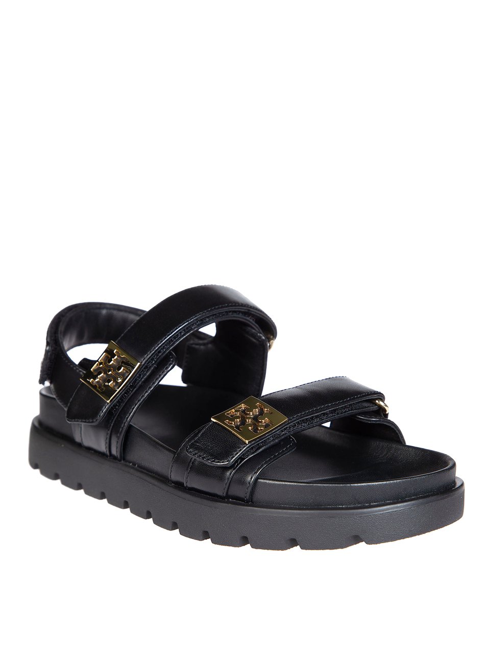 Tory Burch Black Mellow Sport Leather Sandals Grijs