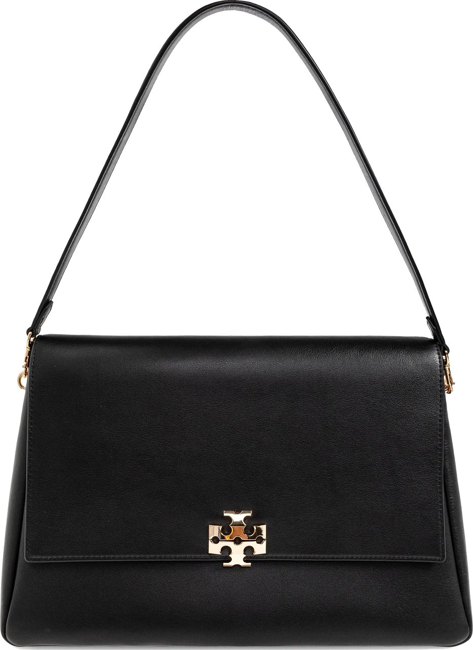 Tory Burch Black Charlie Large Leather Shoulder Bag Zwart