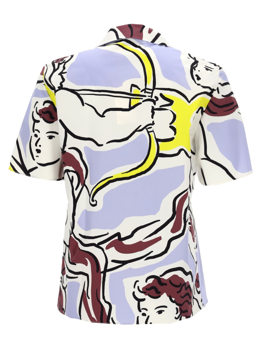 Tory Burch Abstract Print Button Down Shirt Wit
