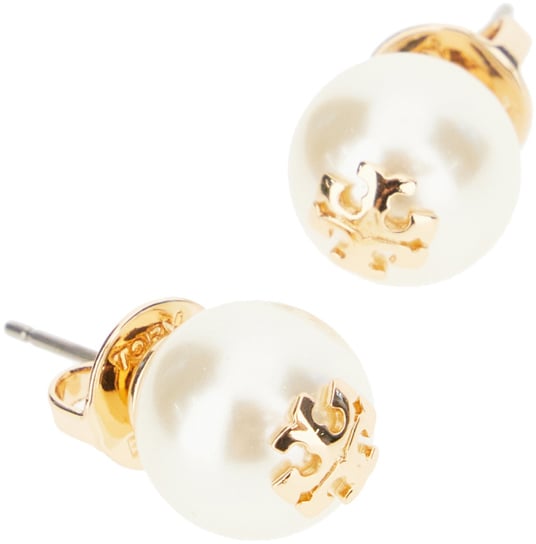 Tory Burch Ivory metal Kira earrings Metallic
