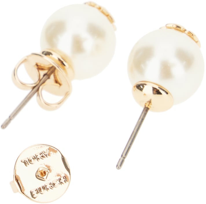 Tory Burch Ivory metal Kira earrings Metallic