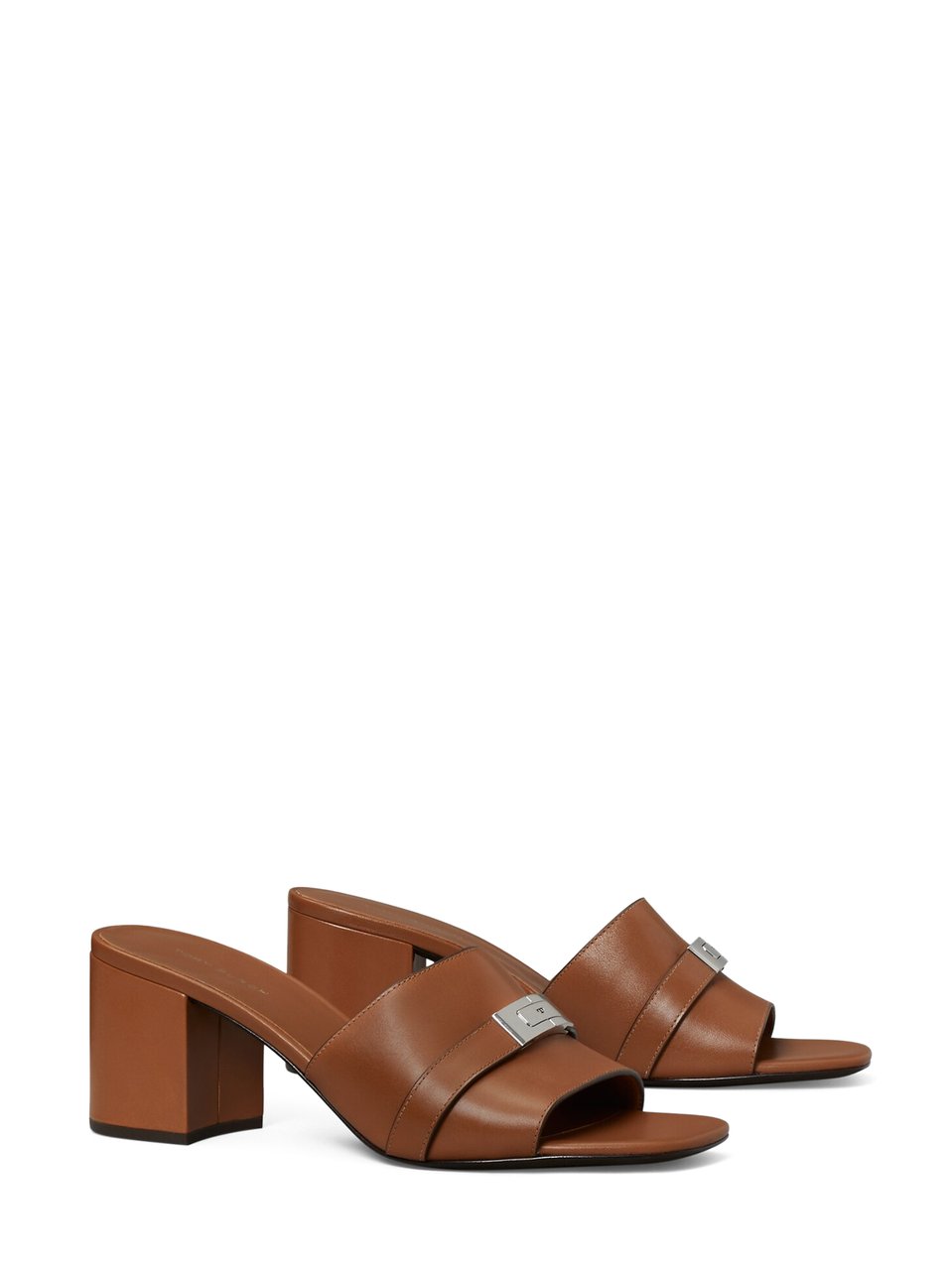 Tory Burch Open-Toe Heeled Mules with Block Heel Rood