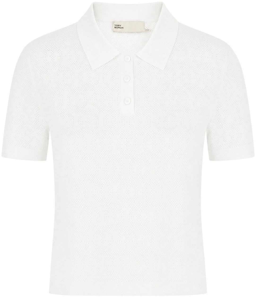 Tory Burch White stretch viscose blend t-shirt Wit