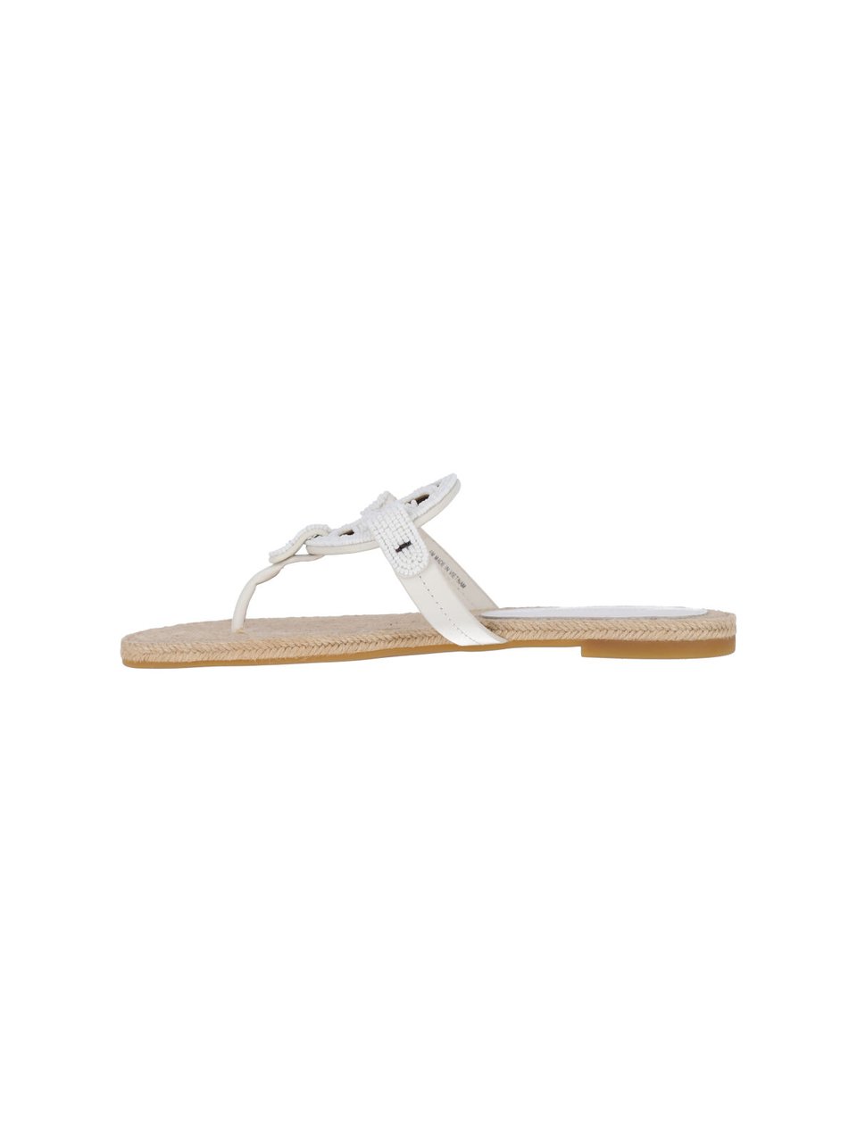 Tory Burch White Leather Miller Espadrilles Flats Wit