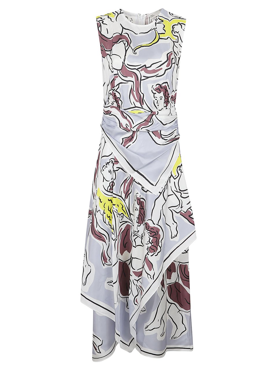 Tory Burch Silk Twill Sleeveless Dress Wit