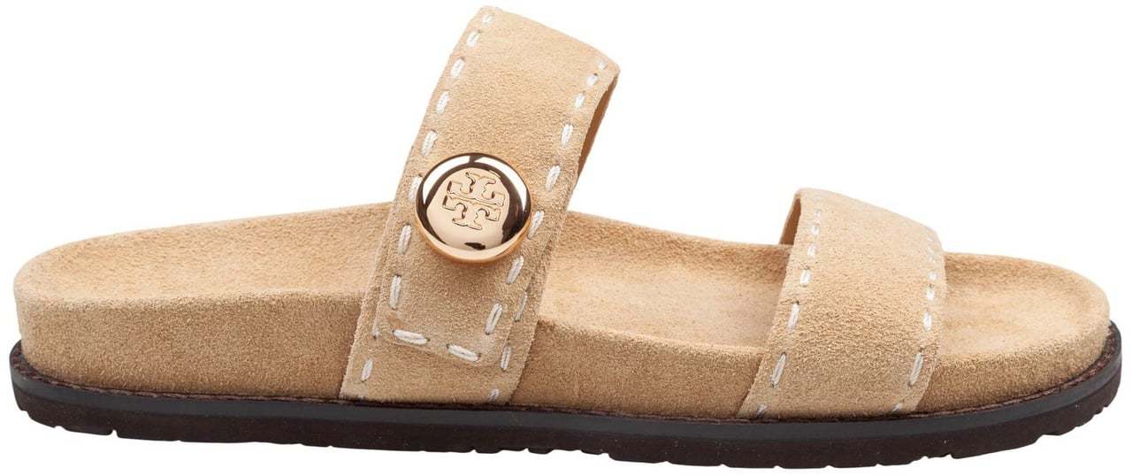 Tory Burch Tory burch romy sport suede slide, sand color Geel