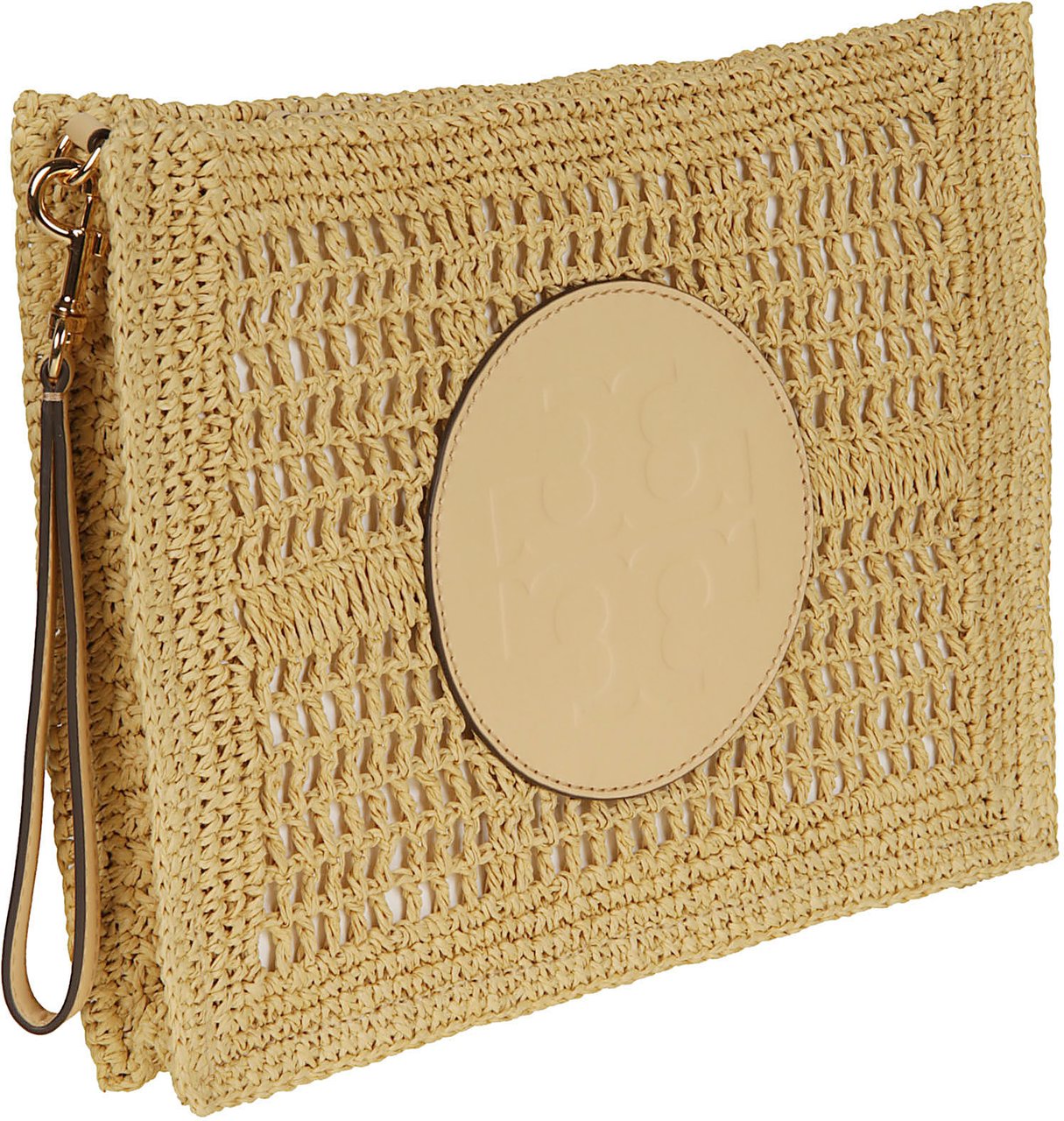 Tory Burch Ella Hand Crocheted Pouch Bag Nude Beige