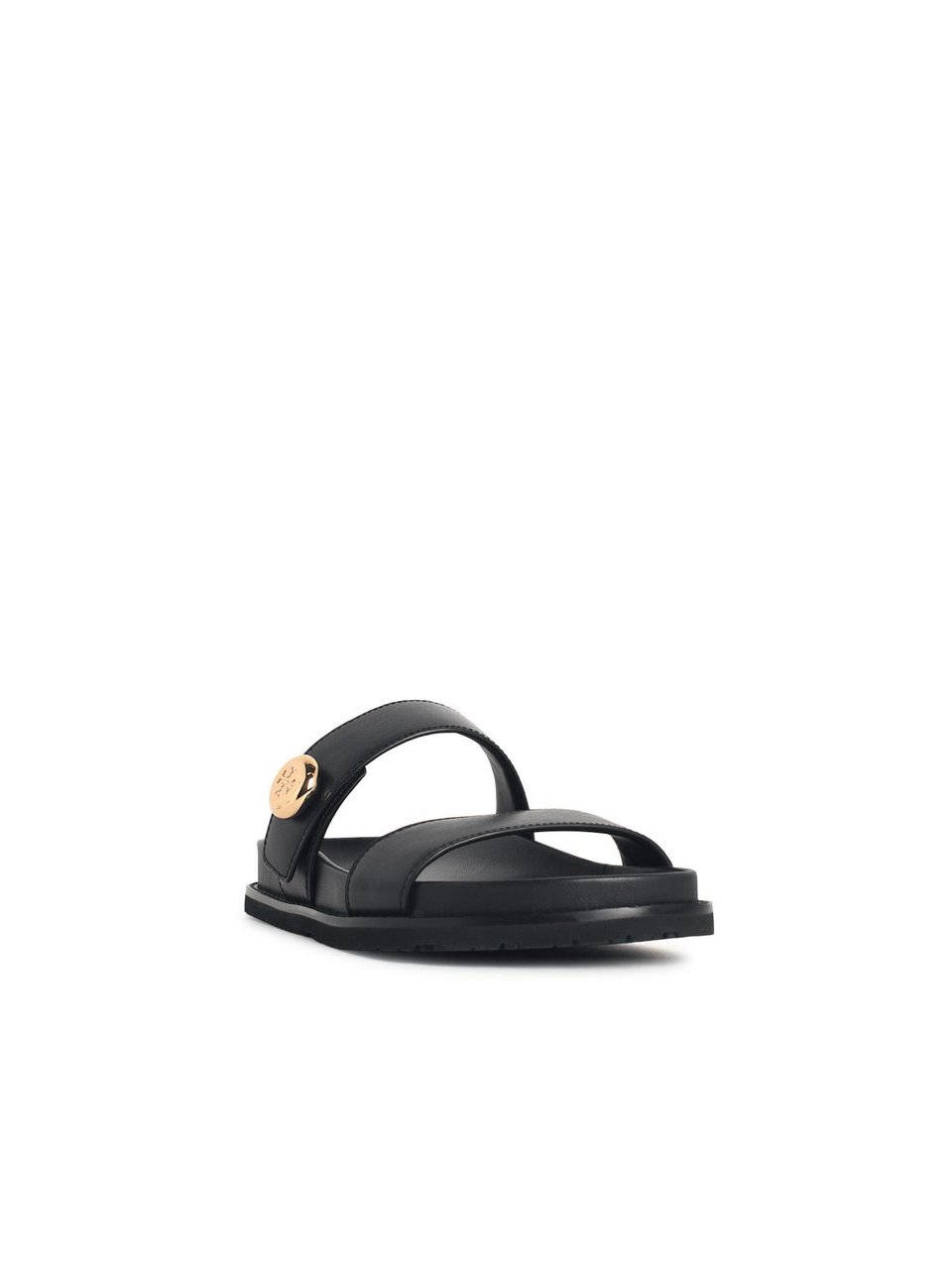 Tory Burch 'Romy Sport' Black Leather Slippers Zwart