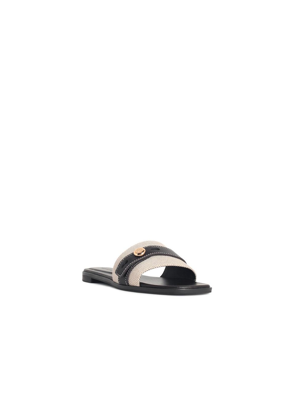 Tory Burch 'Romy' Brown Leather Blend Slippers Rood