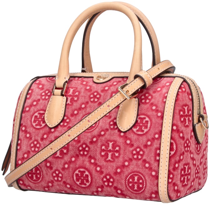 Tory Burch T-Monogram Red Patterned Mini Bag Maroon