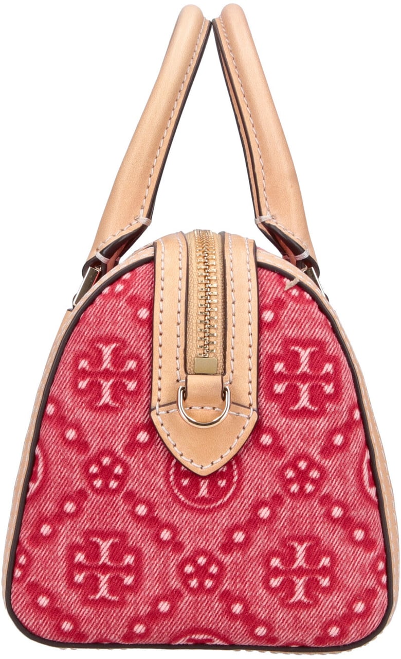 Tory Burch T-Monogram Red Patterned Mini Bag Maroon