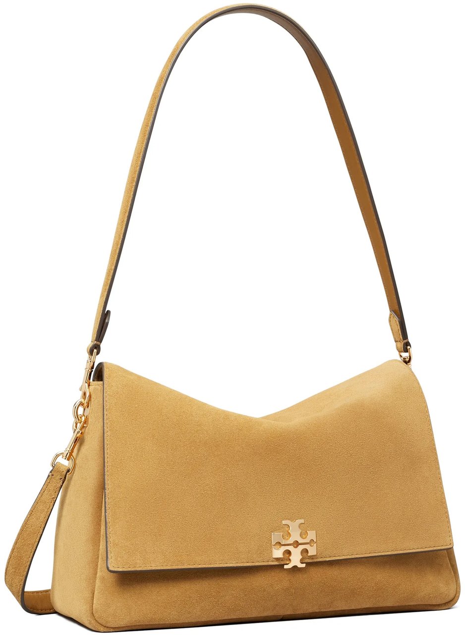 Tory Burch Brown Charlie Structured Suede Shoulder Bag Bruin