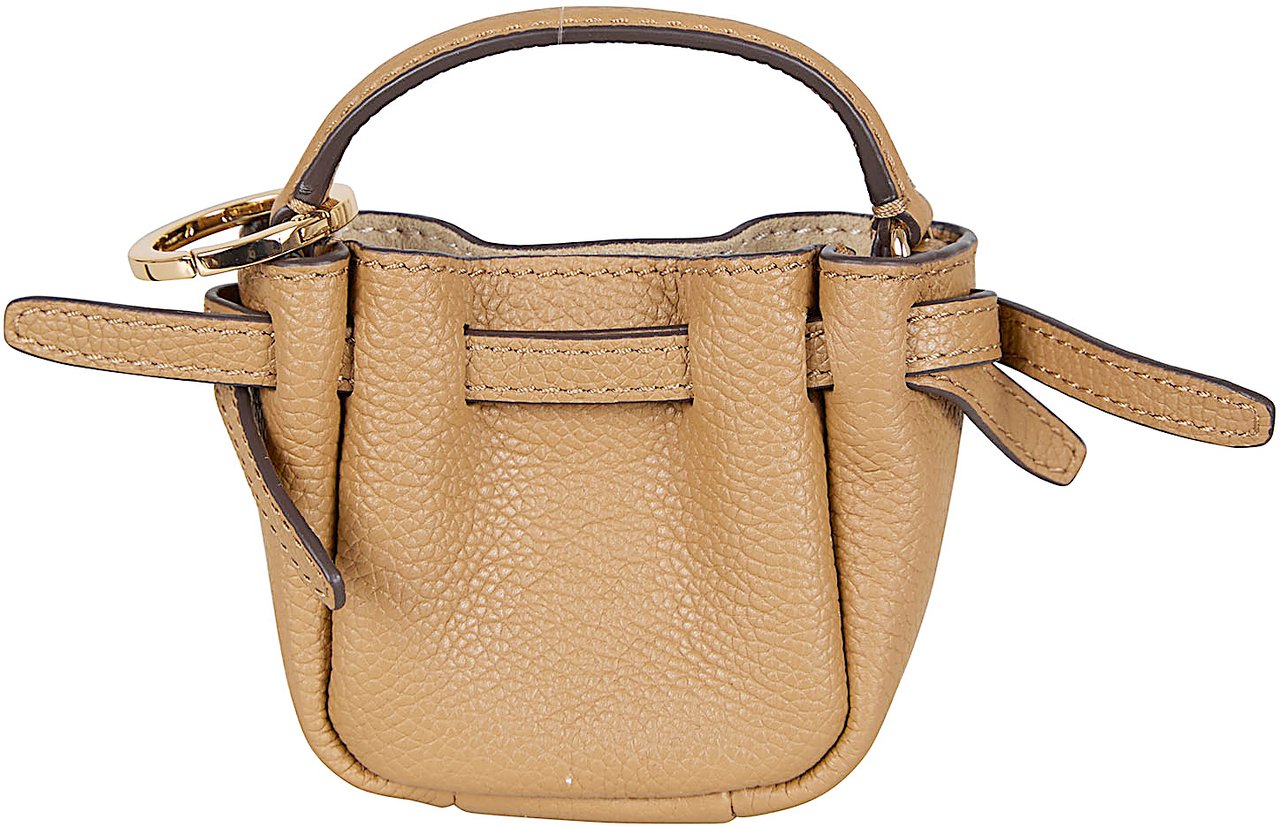 TORY BURCH Romy Bucket Key Fob Maroon