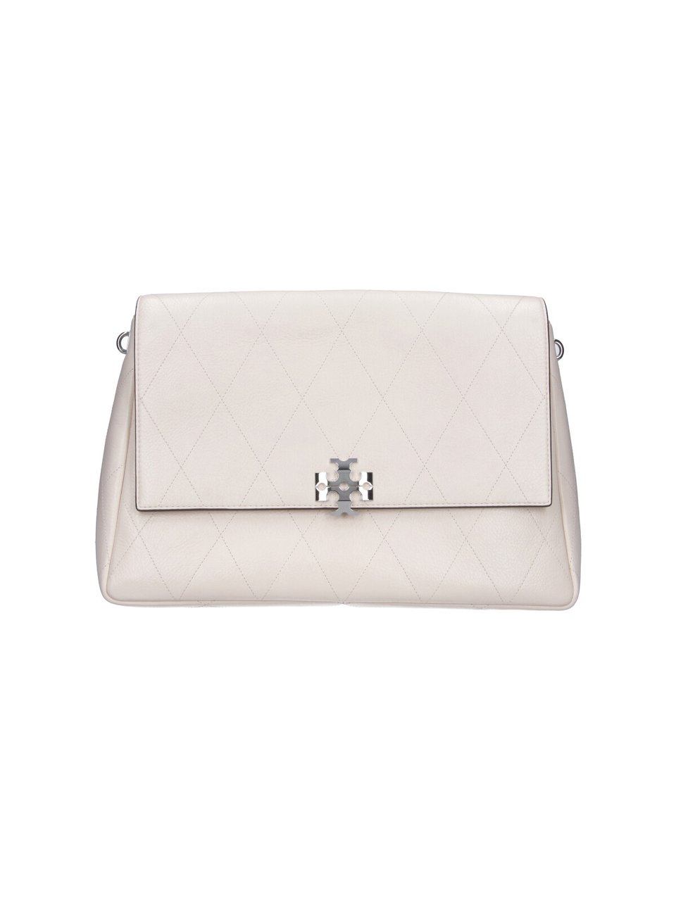 Tory Burch Cream Charlie Quilted Leather Shoulder Bag Neutraal