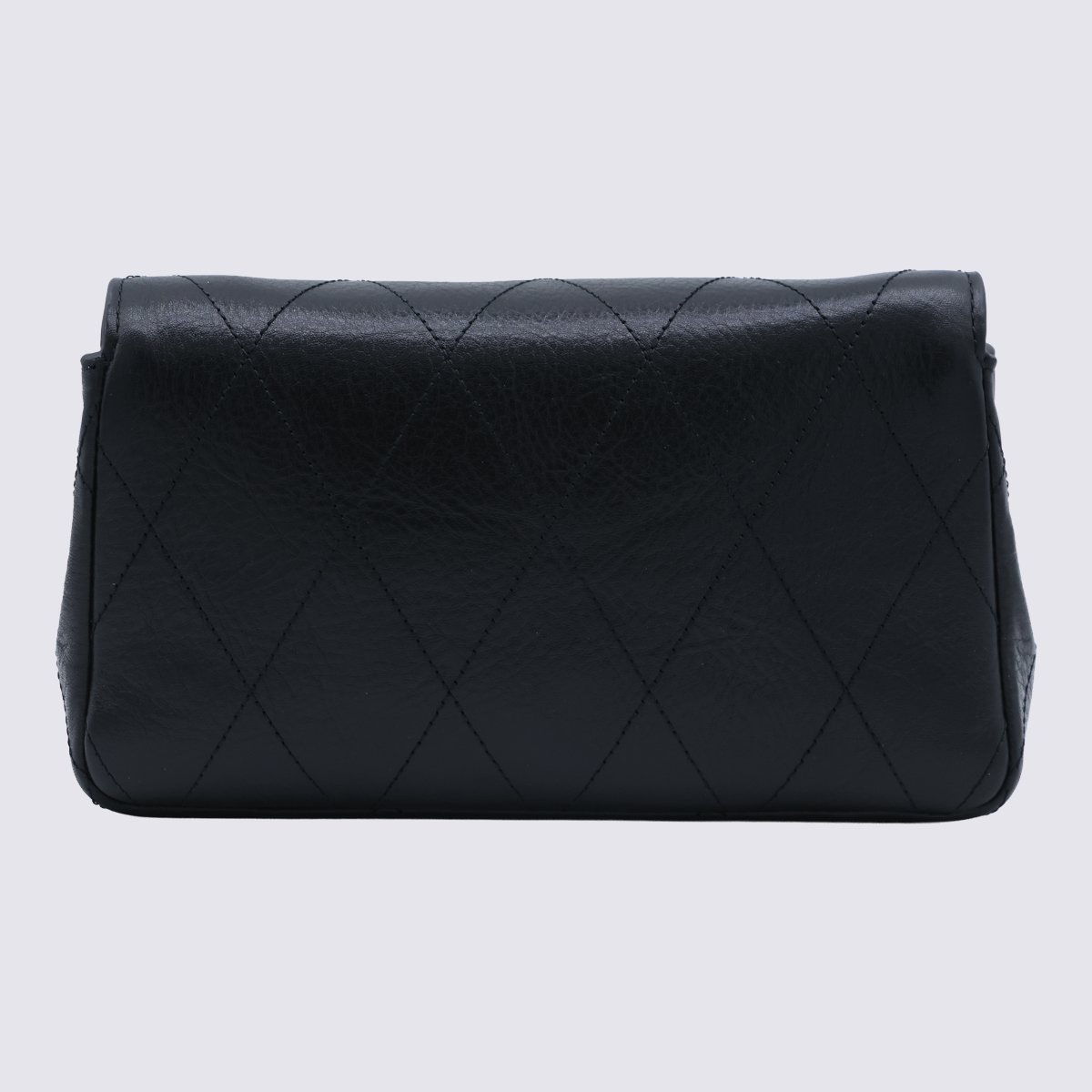 Tory Burch Quilted Black Leather Bag With Chain Strap And Logo Emblem Zwart