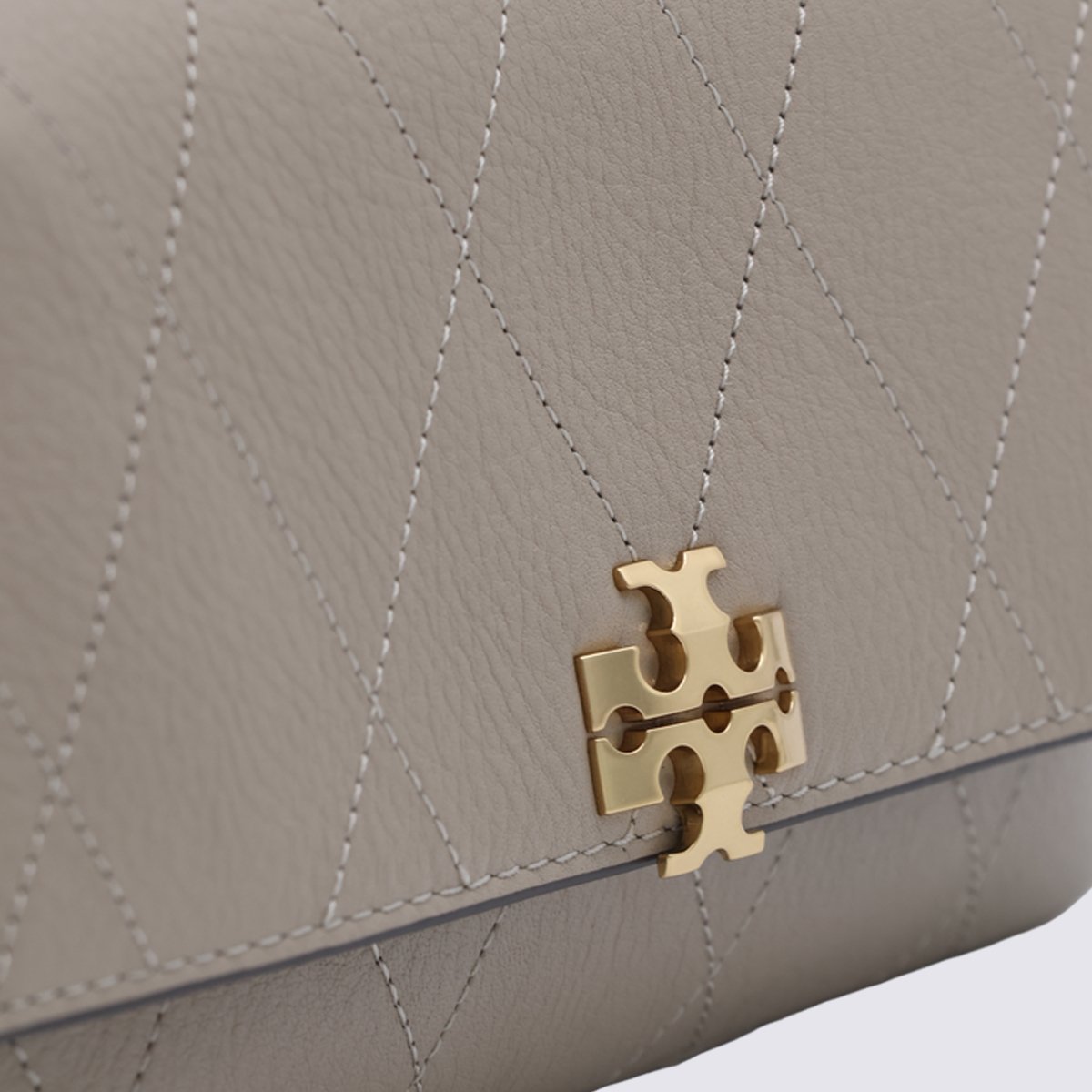 Tory Burch Quilted Rectangular Tory Burch Handbag With Gold-Tone Logo Clasp Bruin