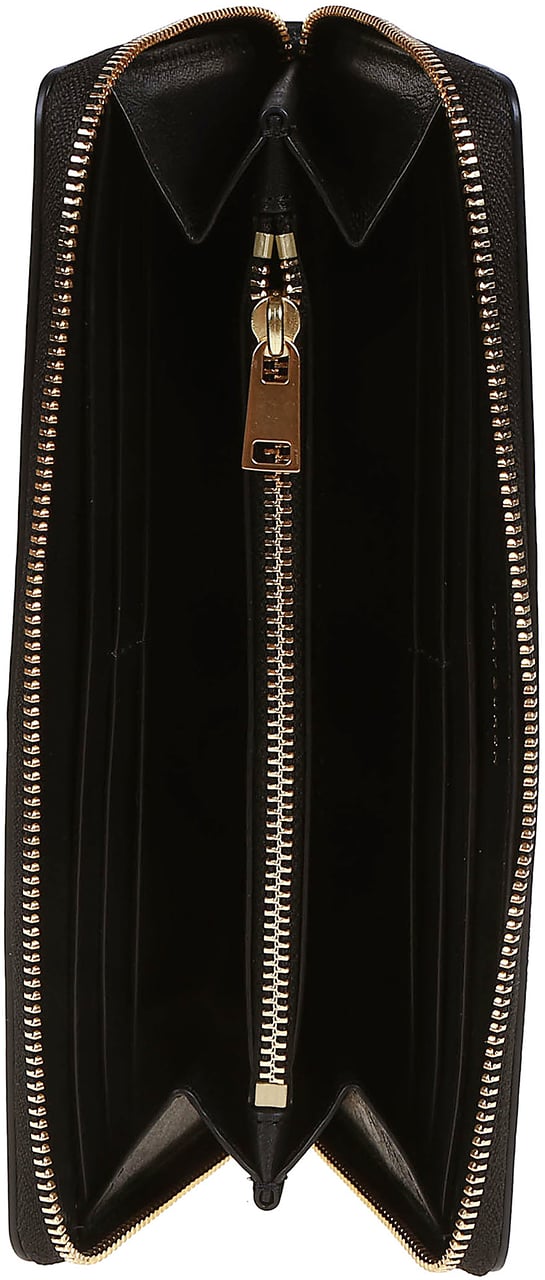 Tory Burch Charlie Quilted Zip Continental Wallet Black Zwart