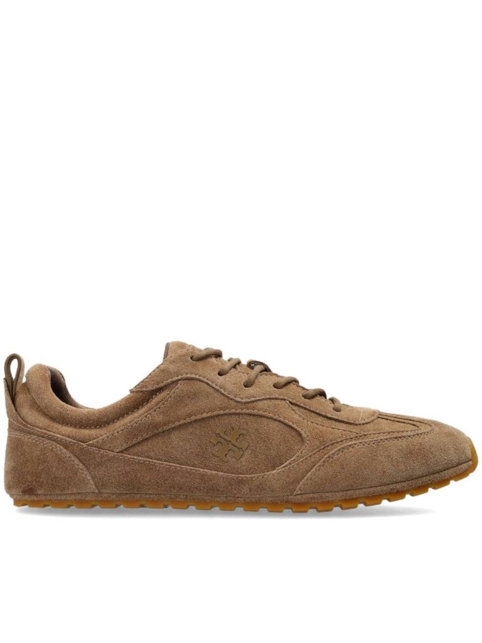 Tory Burch Brown Suede Field Sneaker Rubber Sole Bruin