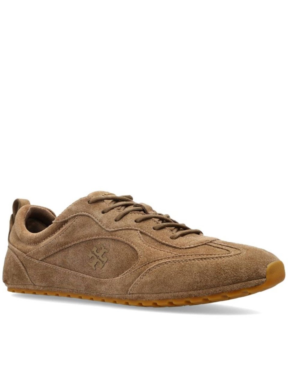 Tory Burch Brown Suede Field Sneaker Rubber Sole Bruin