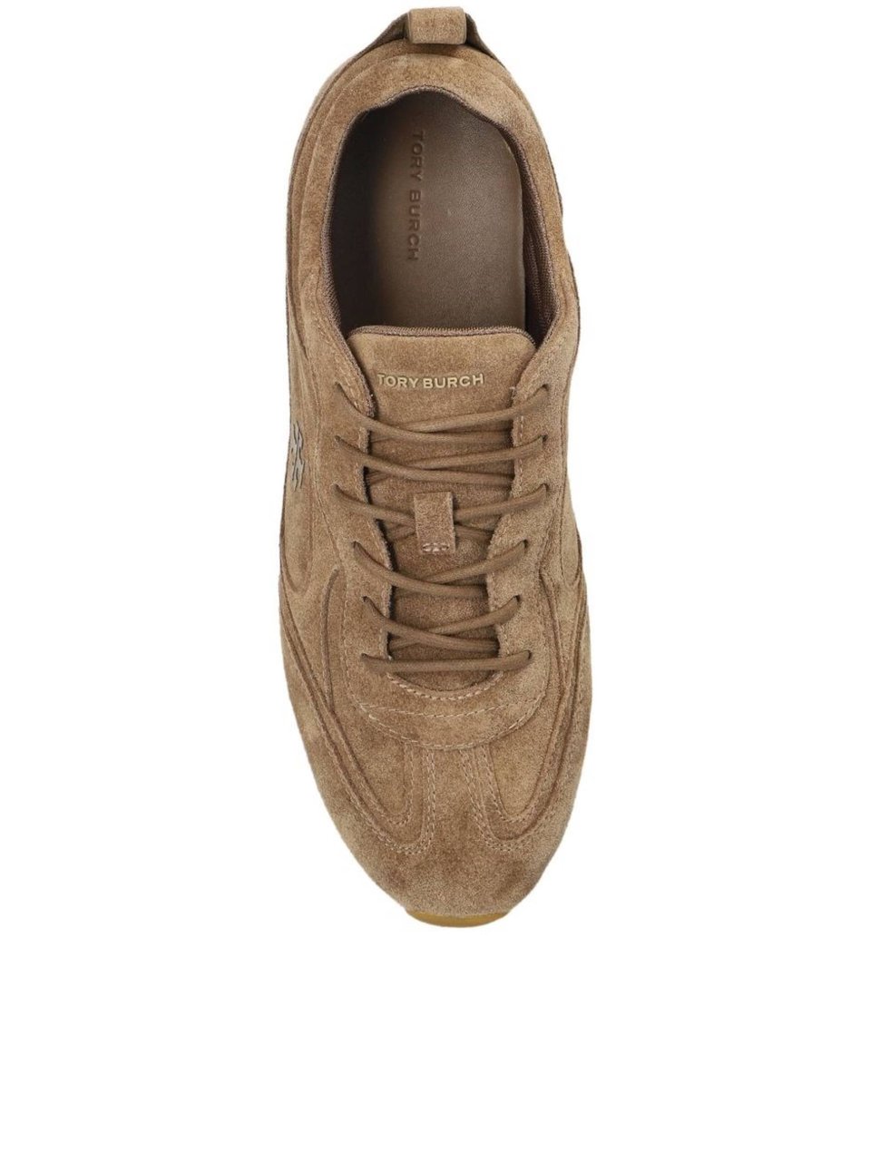 Tory Burch Brown Suede Field Sneaker Rubber Sole Bruin