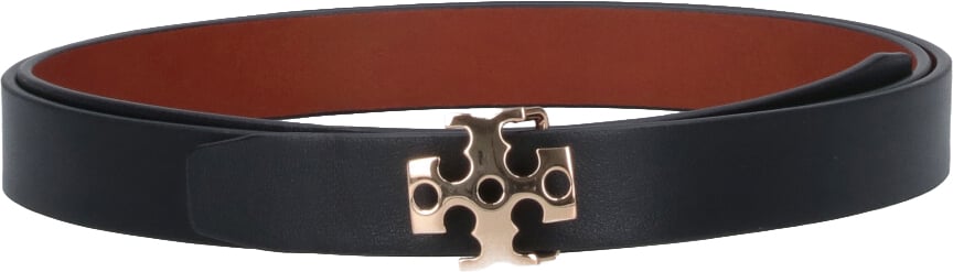 Tory Burch Reversible Logo Belt Black Zwart
