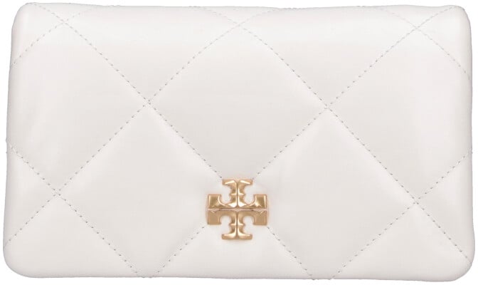 Tory Burch White Kira Quilted Nappa Wallet Wit