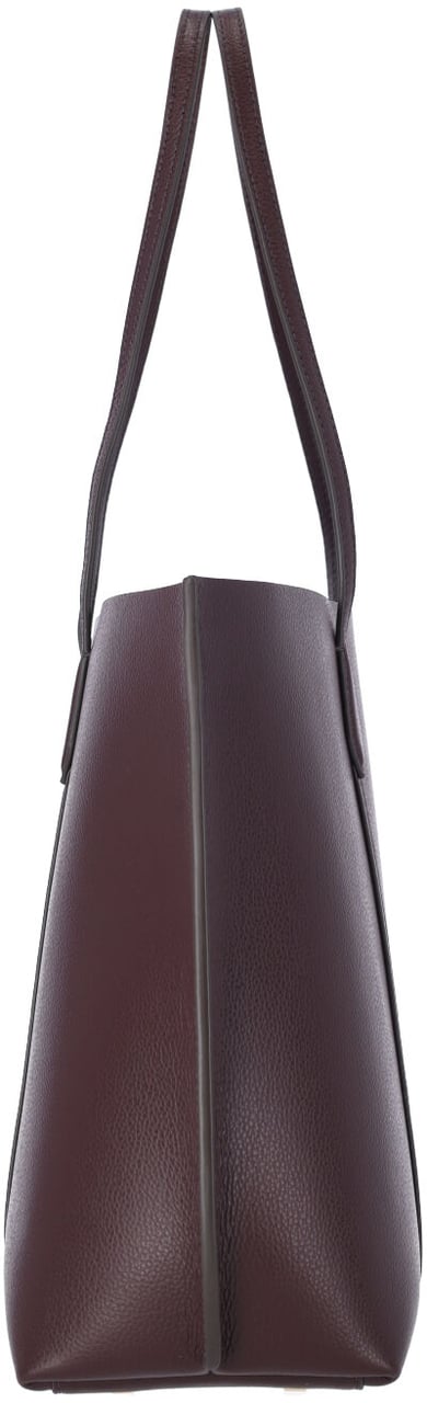 Tory Burch Burgundy Perry Embossed Logo Tote Bag Maroon
