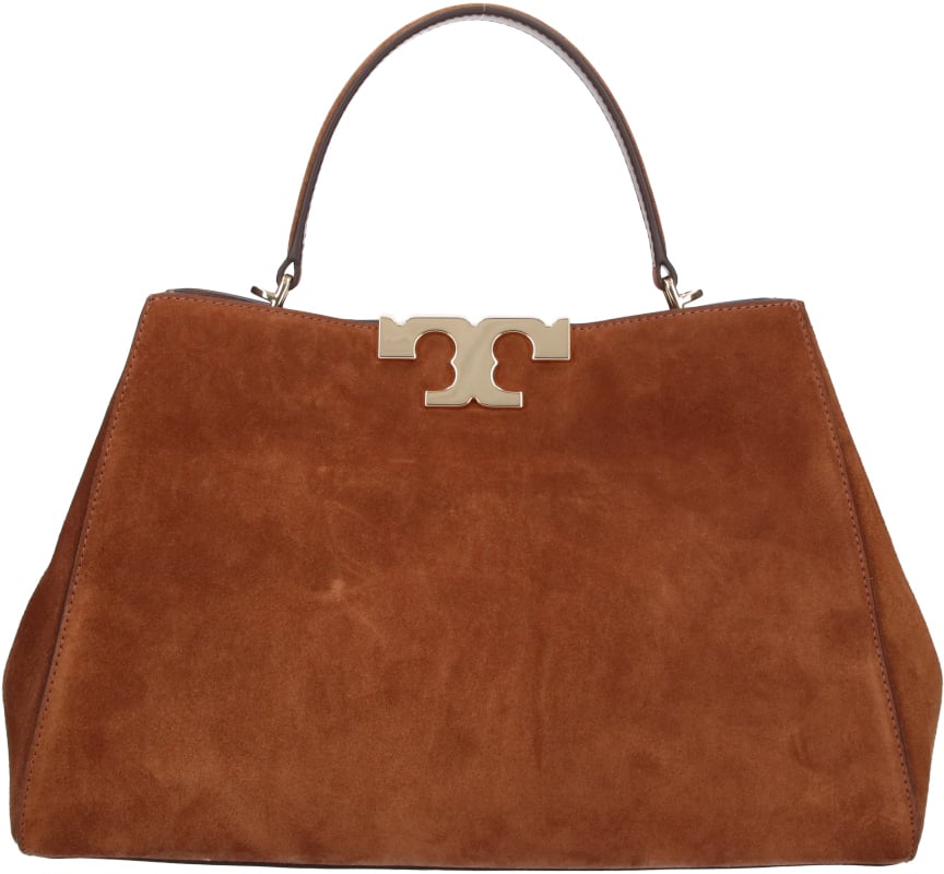 Tory Burch Brown Eleanor Mini Calf Suede Bag Bruin