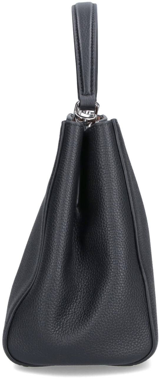 Tory Burch Black Eleanor Medium Calf Leather Handbag Zwart