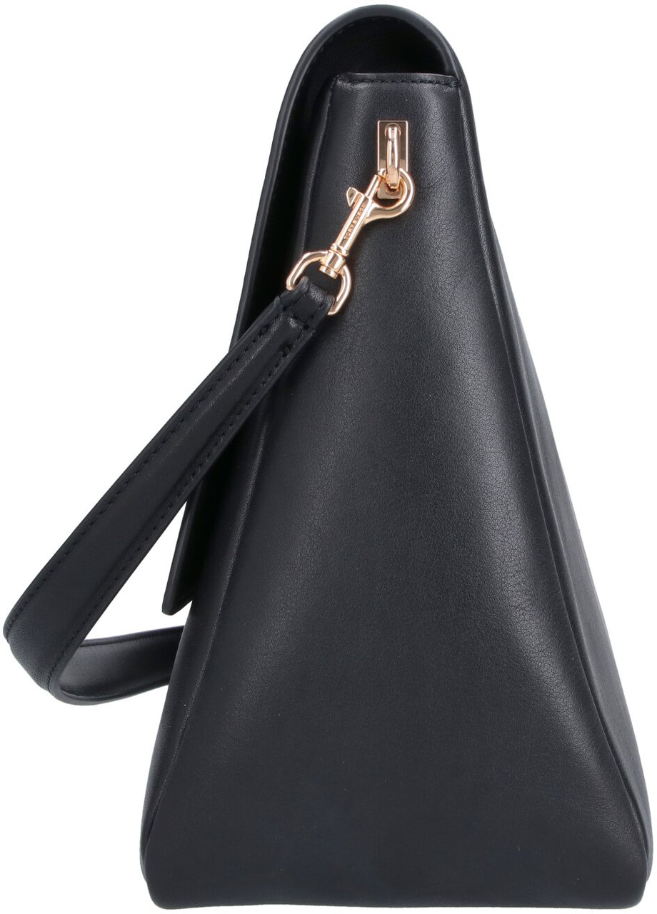 Tory Burch Black Charlie Large Leather Shoulder Bag Zwart
