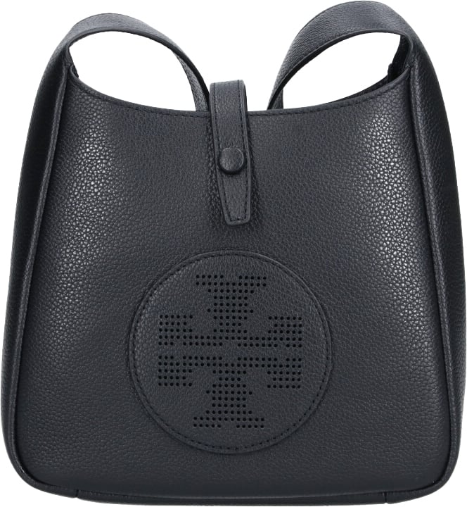 Tory Burch Black Miller Swing Leather Shoulder Bag Zwart