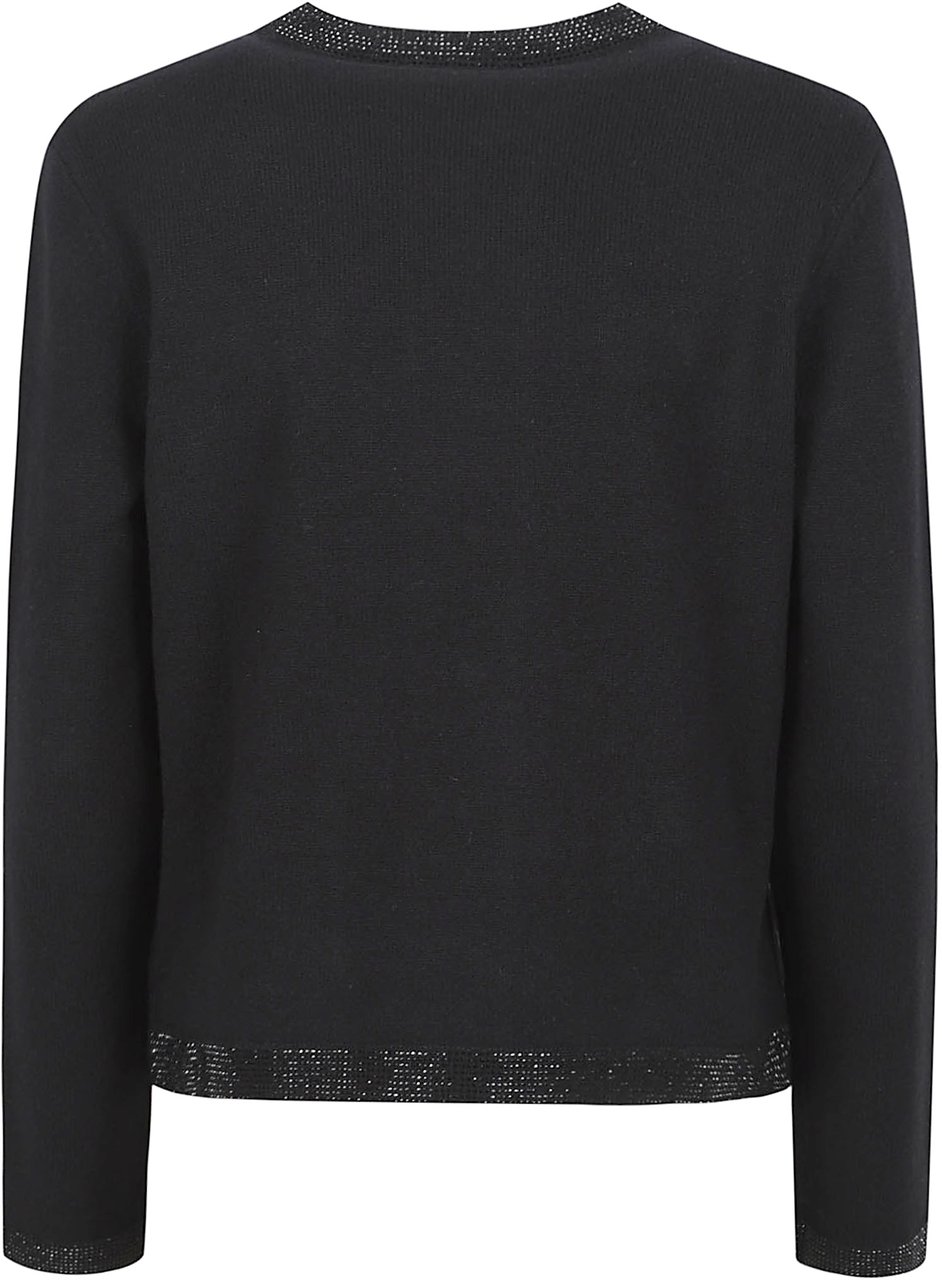 Tory Burch Kendra Cardigan with Crystal Embellishments Zwart