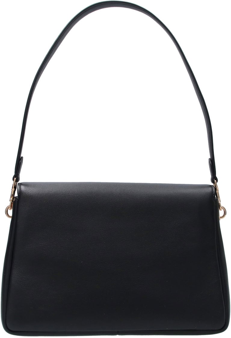 Tory Burch Black Charlie Double T Leather Bag Zwart