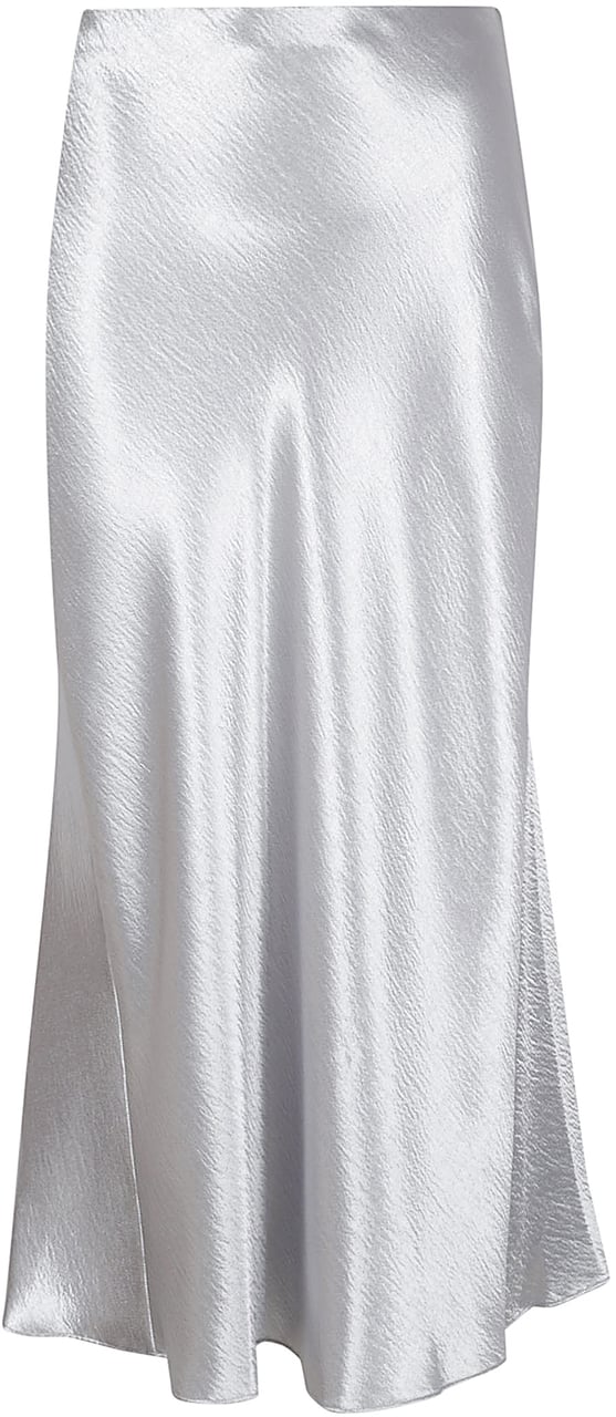 Tory Burch Silver Midi Skirt with Hidden Zip Closure Wit
