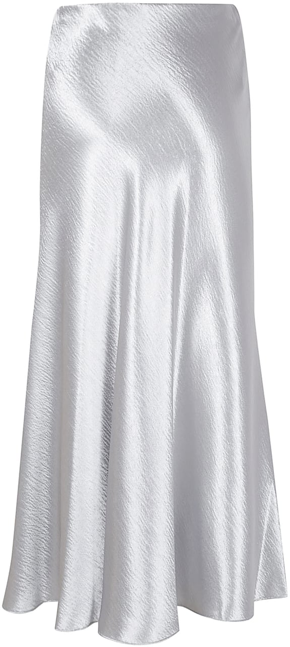 Tory Burch Silver Midi Skirt with Hidden Zip Closure Wit