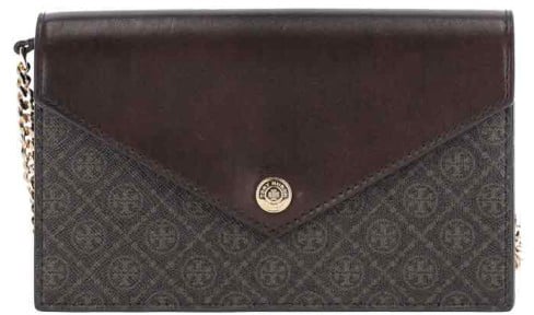 Tory Burch T Monogram Wallet With Chain – Brown Bruin