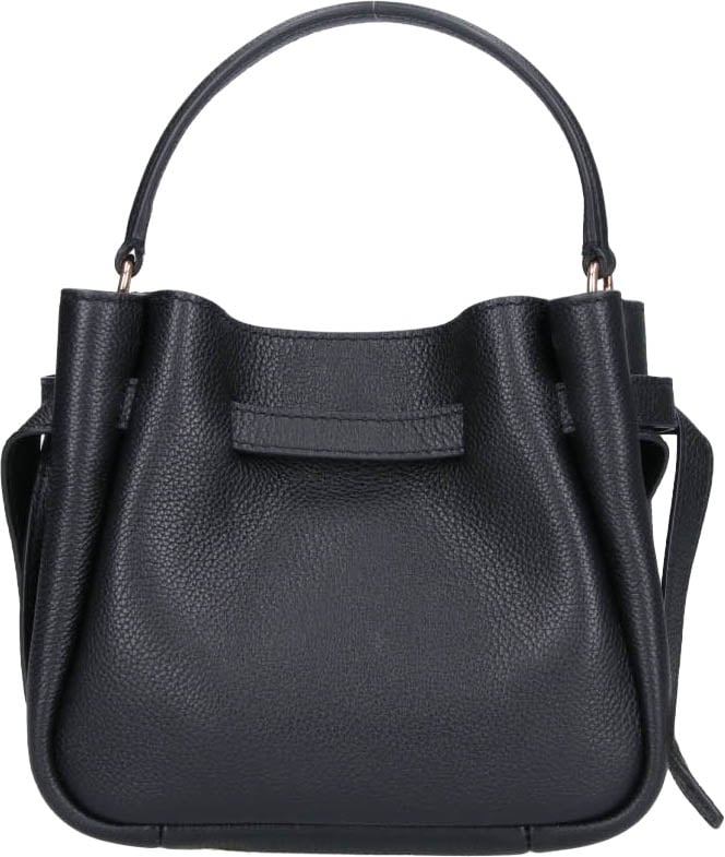 Tory Burch Black Romy Mini Calf Leather Bucket Bag Zwart