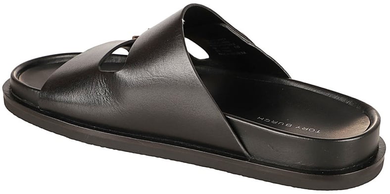 Tory Burch Black Bovine Leather Sandals Zwart