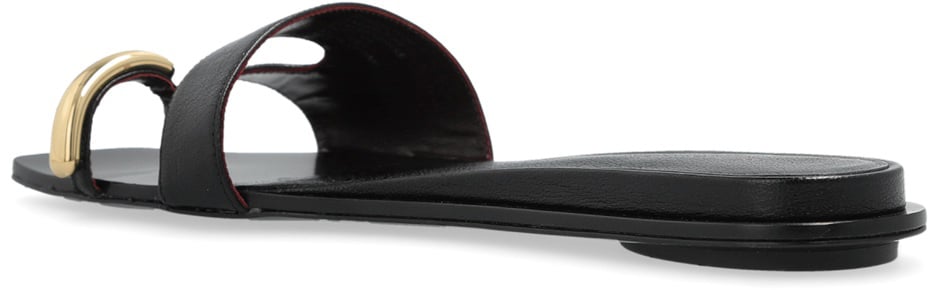 Tory Burch Black Sandals with Gold Accent Zwart