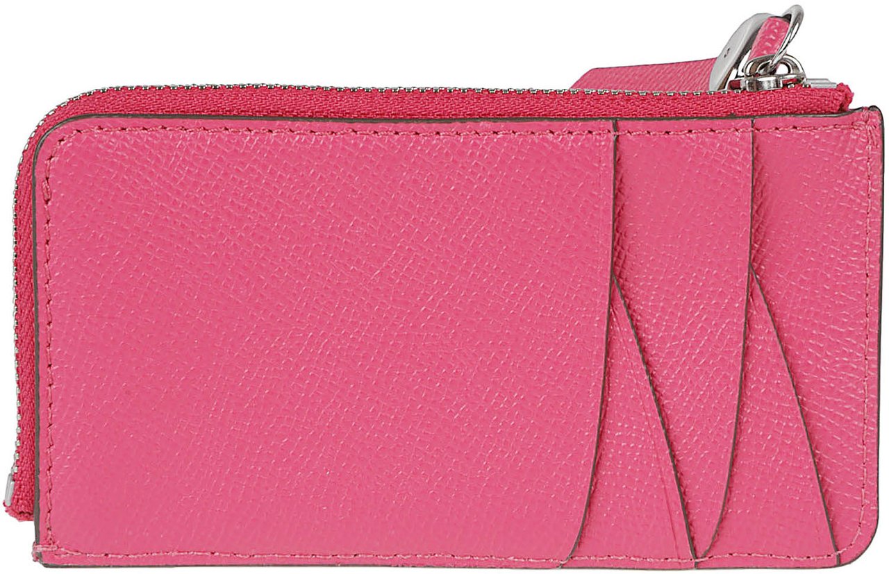 Tory Burch Textured Pink Leather Wallet Roze