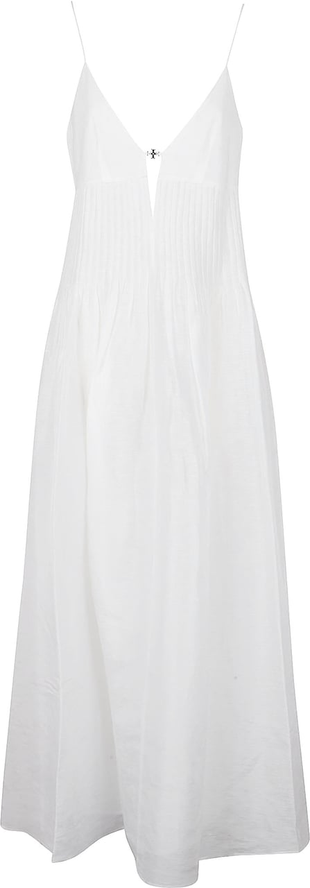 Tory Burch Mid-Length Linen And Silk Blend Dress Wit
