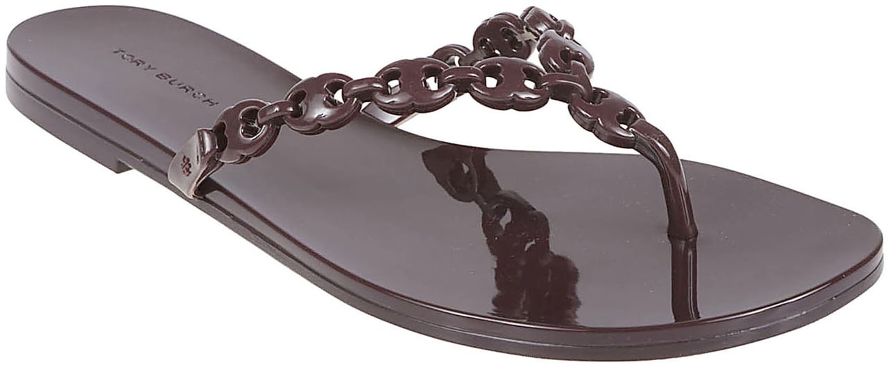 Tory Burch Gemini Thong Sandals with Chain-Link Detail Grijs