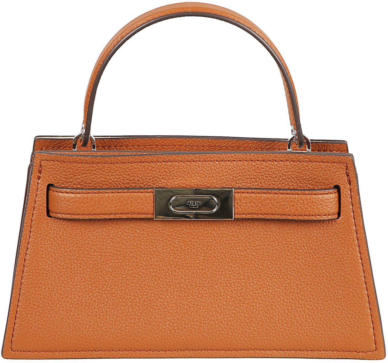 Tory Burch Trapezoidal Leather and Suede Handbag Oranje