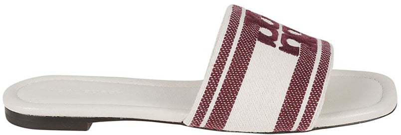 Tory Burch Open-Toe Sandals With Striped Logo Strap Wit