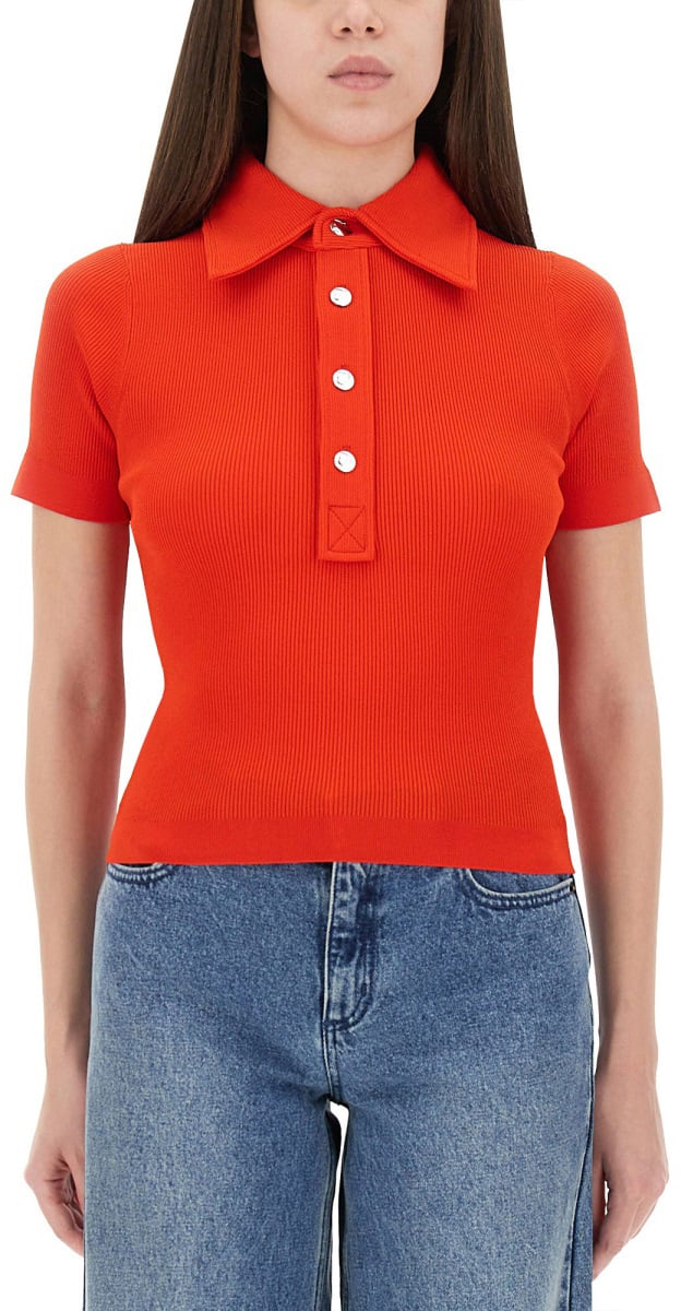 Tory Burch VISCOSE POLO SHIRT Rood