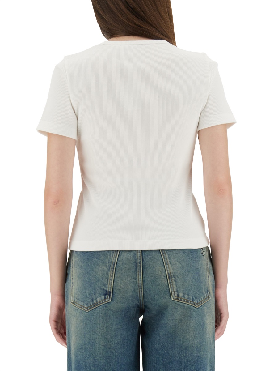 Tory Burch RIBBED COTTON T-SHIRT Wit